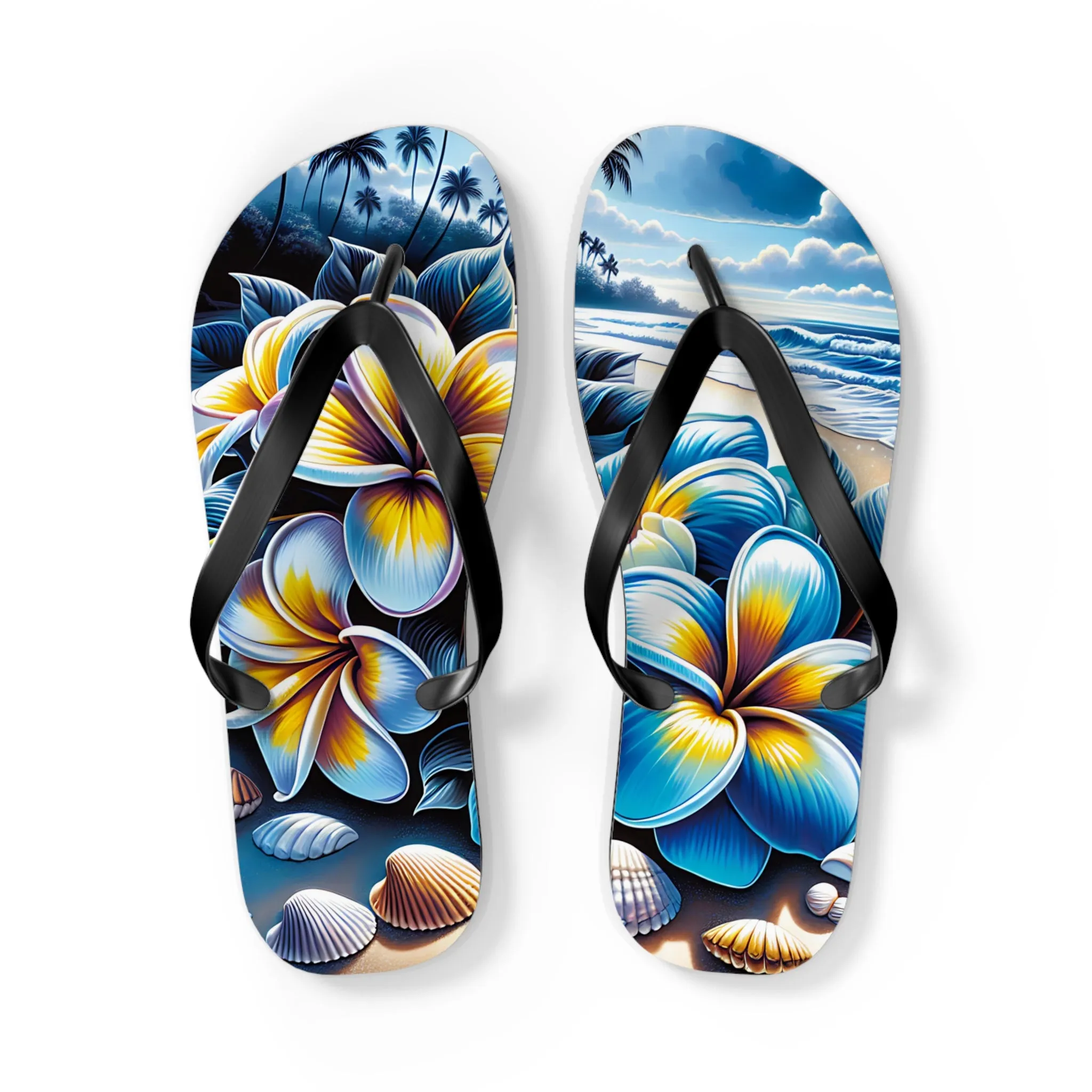 Beach Graphic Floral Flip Flop Sandals