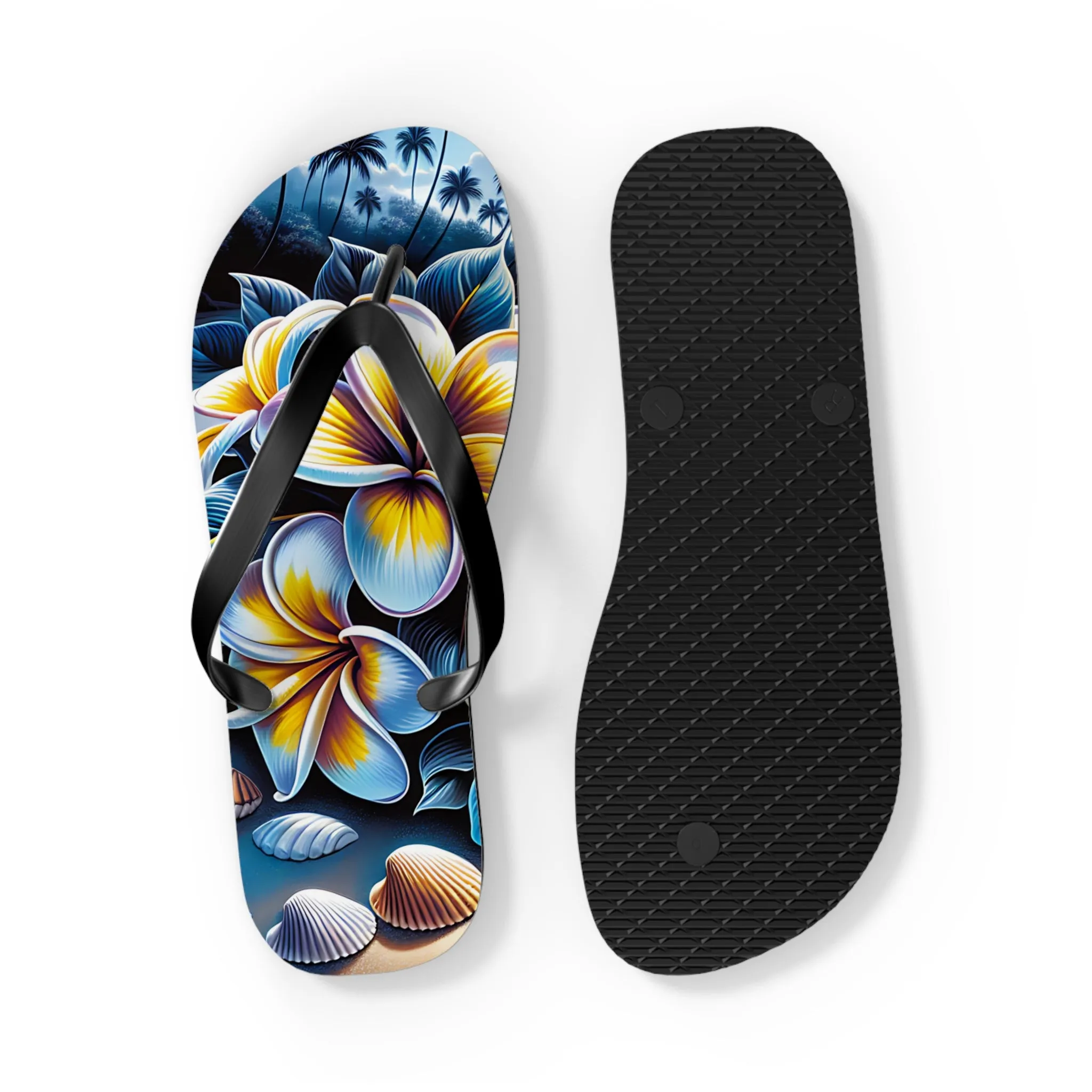 Beach Graphic Floral Flip Flop Sandals