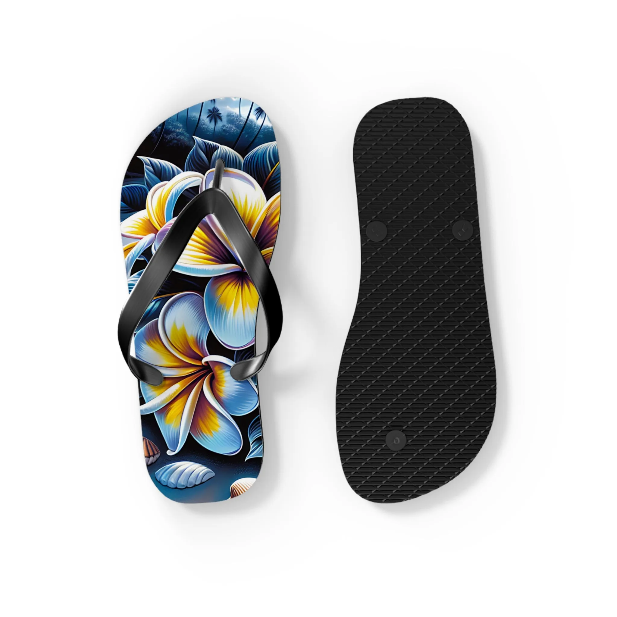 Beach Graphic Floral Flip Flop Sandals