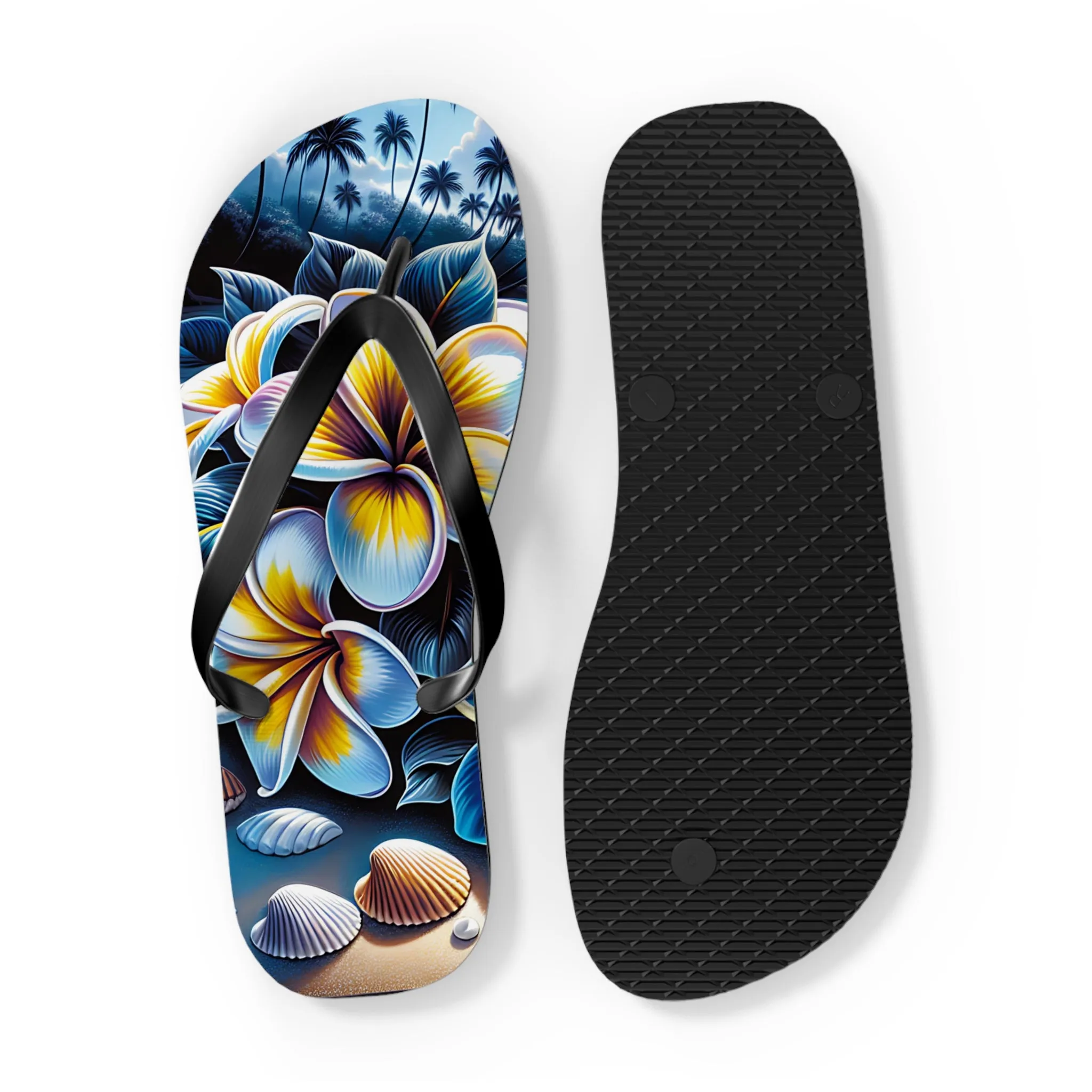 Beach Graphic Floral Flip Flop Sandals