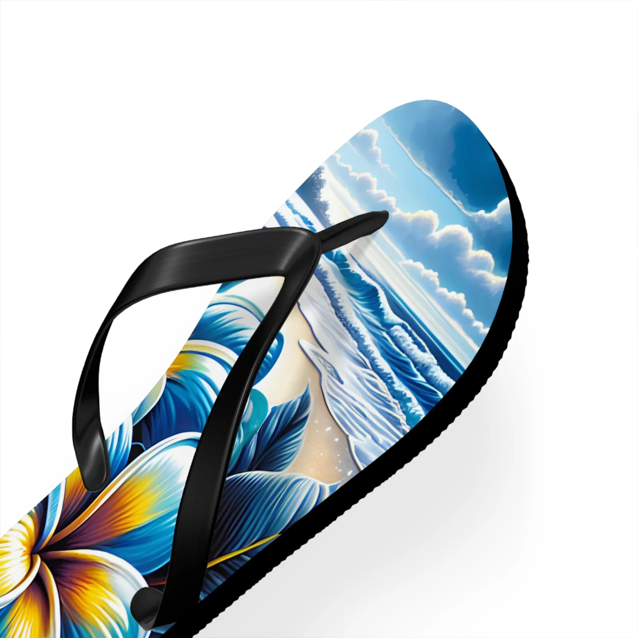 Beach Graphic Floral Flip Flop Sandals