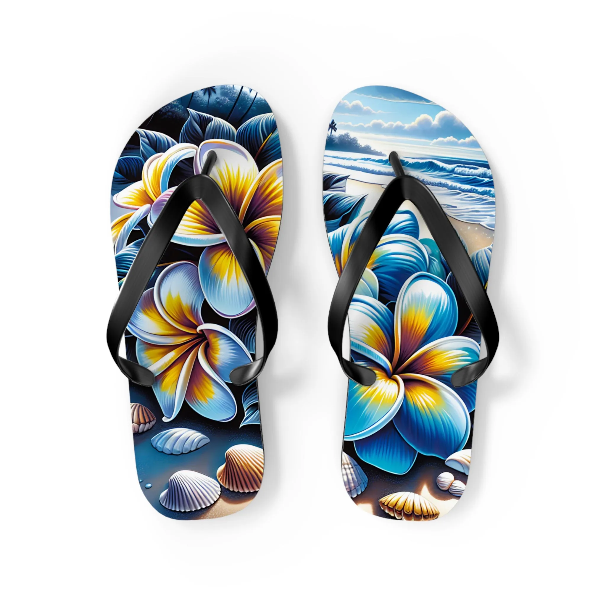 Beach Graphic Floral Flip Flop Sandals