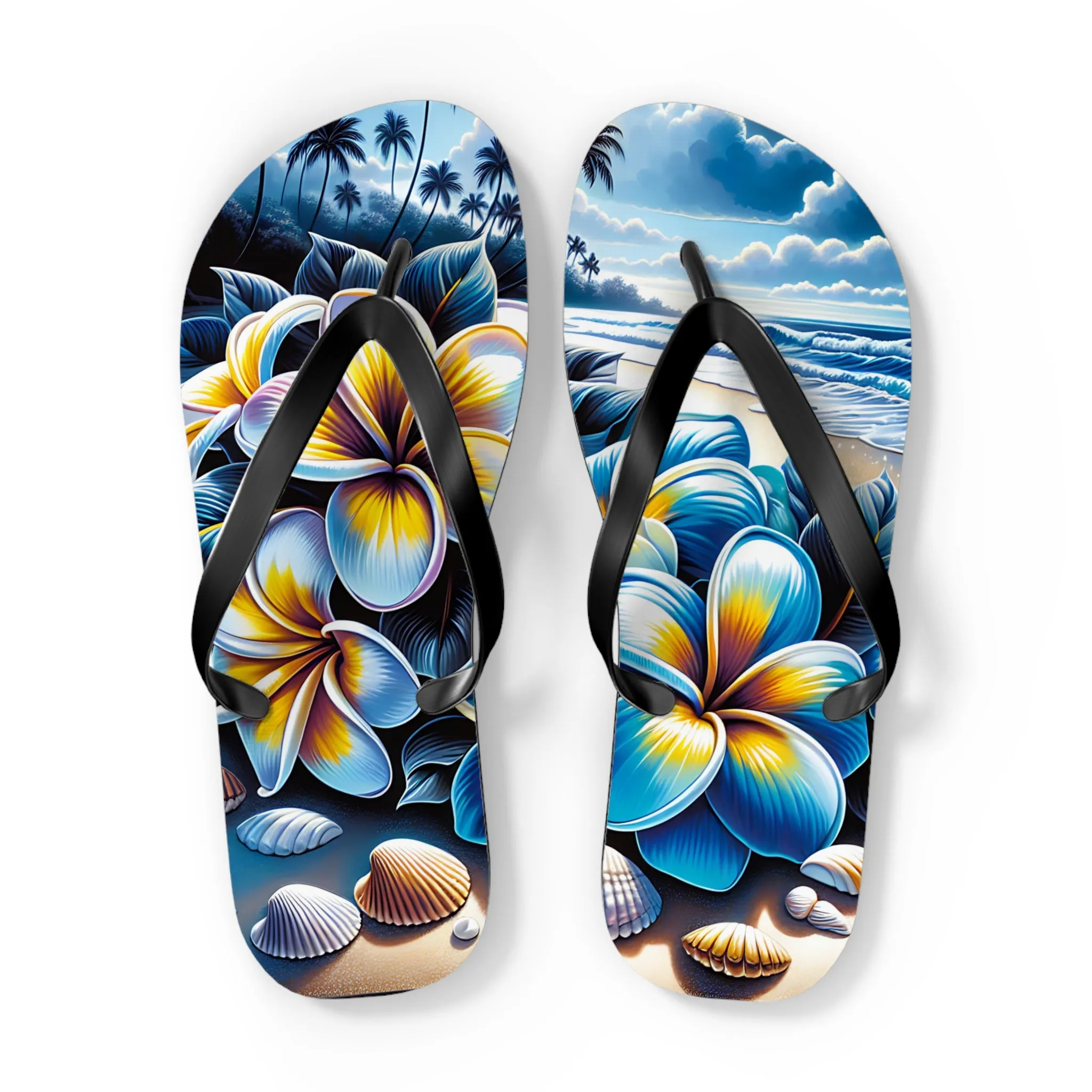 Beach Graphic Floral Flip Flop Sandals