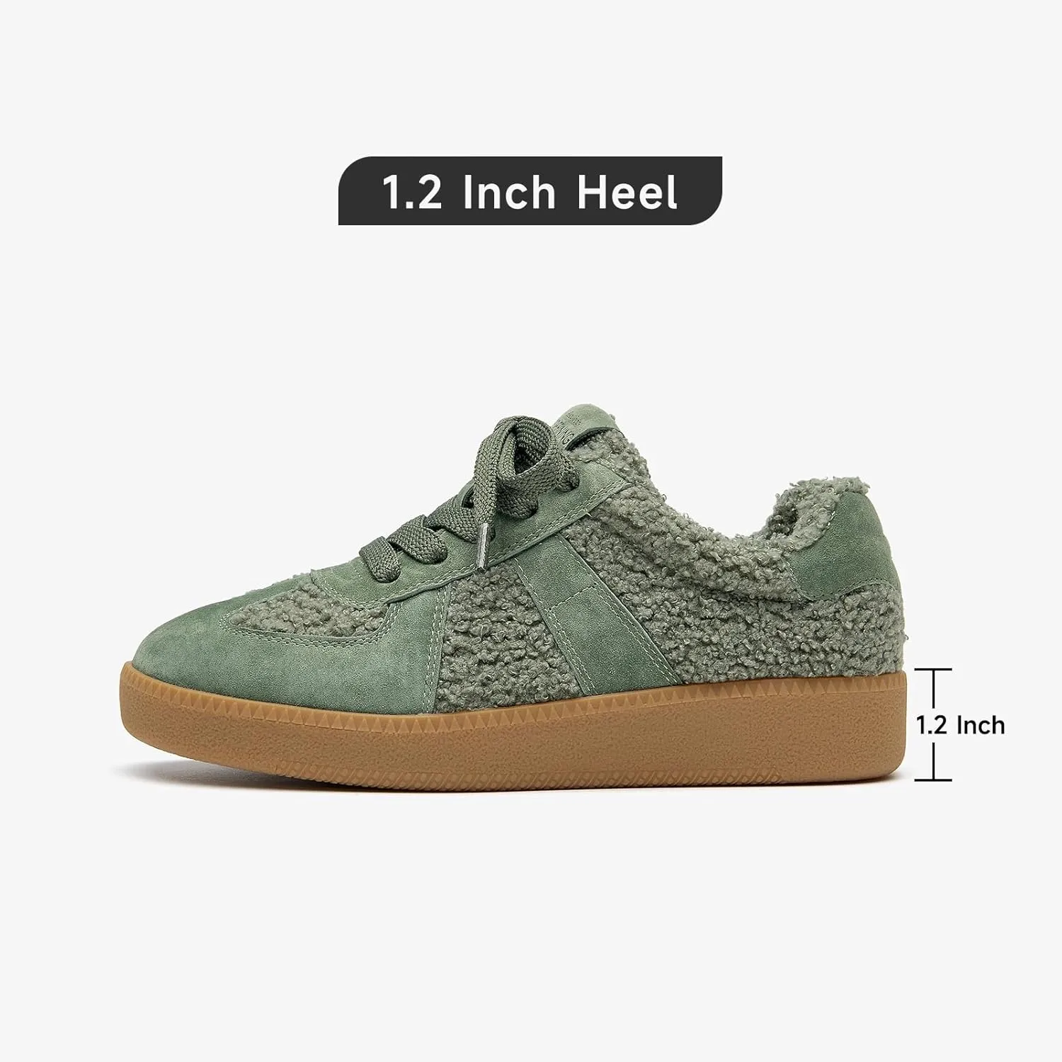 BEAU TODAY Sneaker Boots for Women,Fur Lined Winter Shoes for Women,Comfortable Platform Leather Retro OG Sneakers,Slip-on Tennis Runnig Trainer Shoes