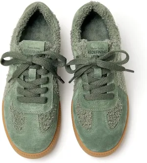 BEAU TODAY Sneaker Boots for Women,Fur Lined Winter Shoes for Women,Comfortable Platform Leather Retro OG Sneakers,Slip-on Tennis Runnig Trainer Shoes