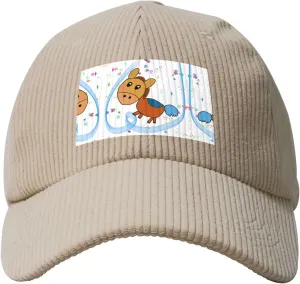 Beige Corduroy Baseball Cap Hat Fashion Men Women Casual Fashion Curved Eaves Listening Mule Pattern