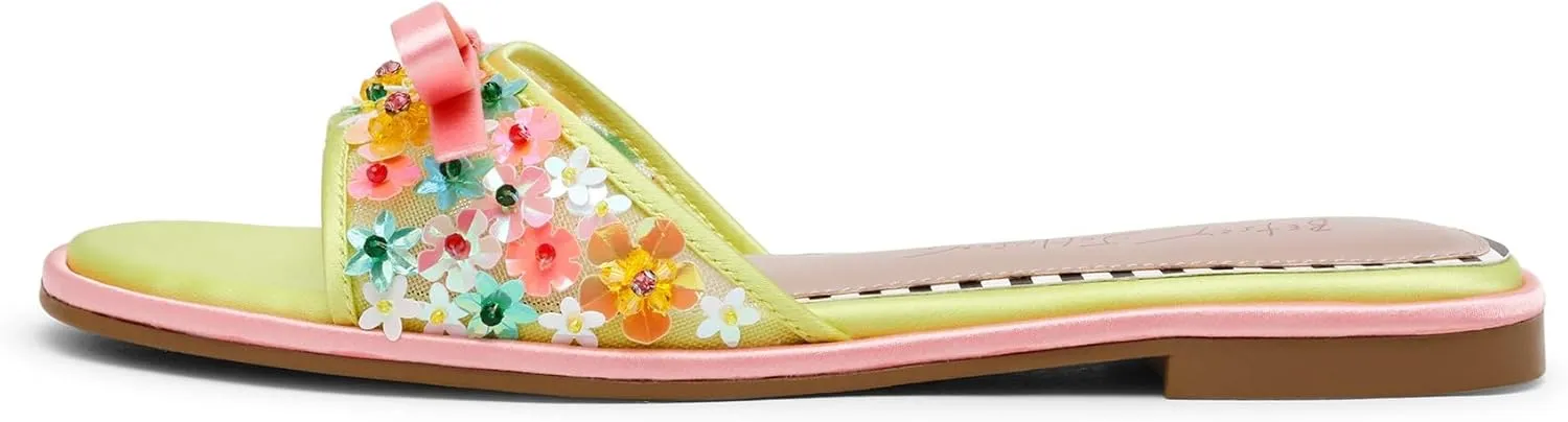 Betsey Johnson Women's Teasse Flat Sandal