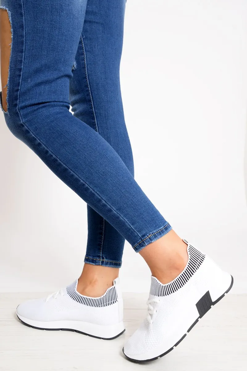 Beulah - Mesh Lace White Tailored options Trainers Stretch Up Reliable performance