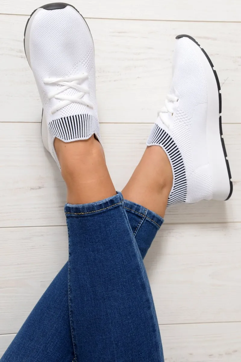 Beulah - Mesh Lace White Tailored options Trainers Stretch Up Reliable performance