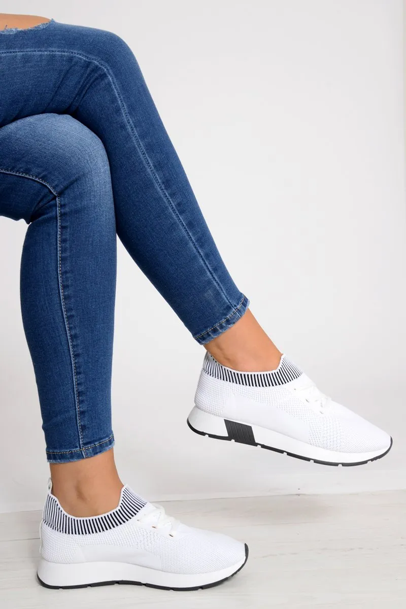 Beulah - Mesh Lace White Tailored options Trainers Stretch Up Reliable performance