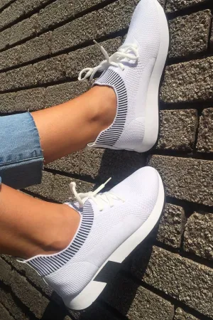 Beulah - Mesh Lace White Tailored options Trainers Stretch Up Reliable performance