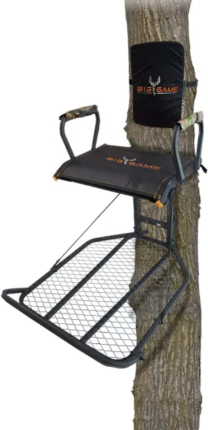 Big Game Captain XC Hang-On Treestand, Lightweight Steel Construction w/Flip-Back Flex-Tek Seat, 300 lbs Weight Rating, 24"x30" Foot Platform