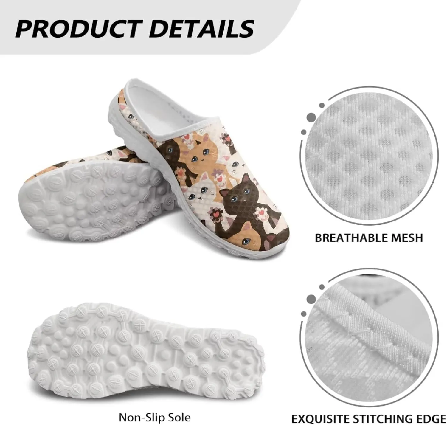 Binienty Clogs for Women Slip on Mesh Mule Shoes Arch Support Garden Clogs with EVA Sole