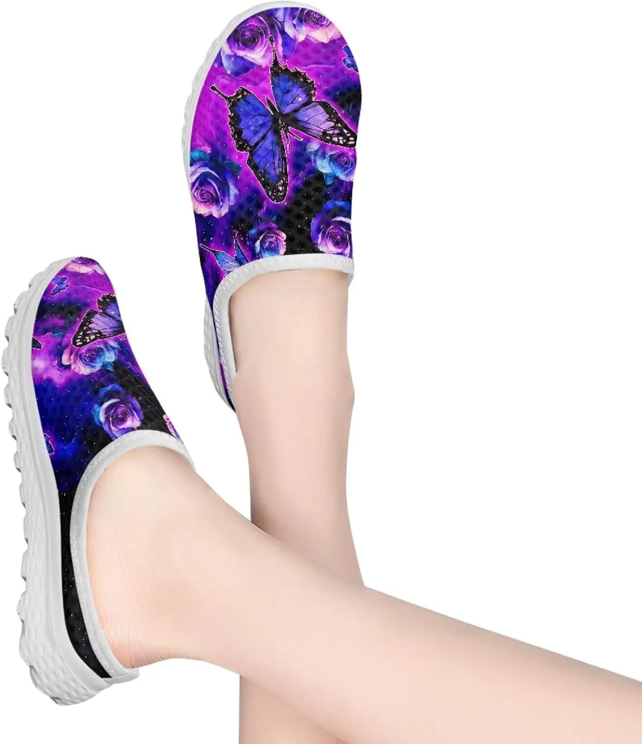 Binienty Women's Arch Support Round Toe Garden Clogs Slip On Breathable Mule Sneakers Wide Width Homen Slippers for Indoor Outdoor