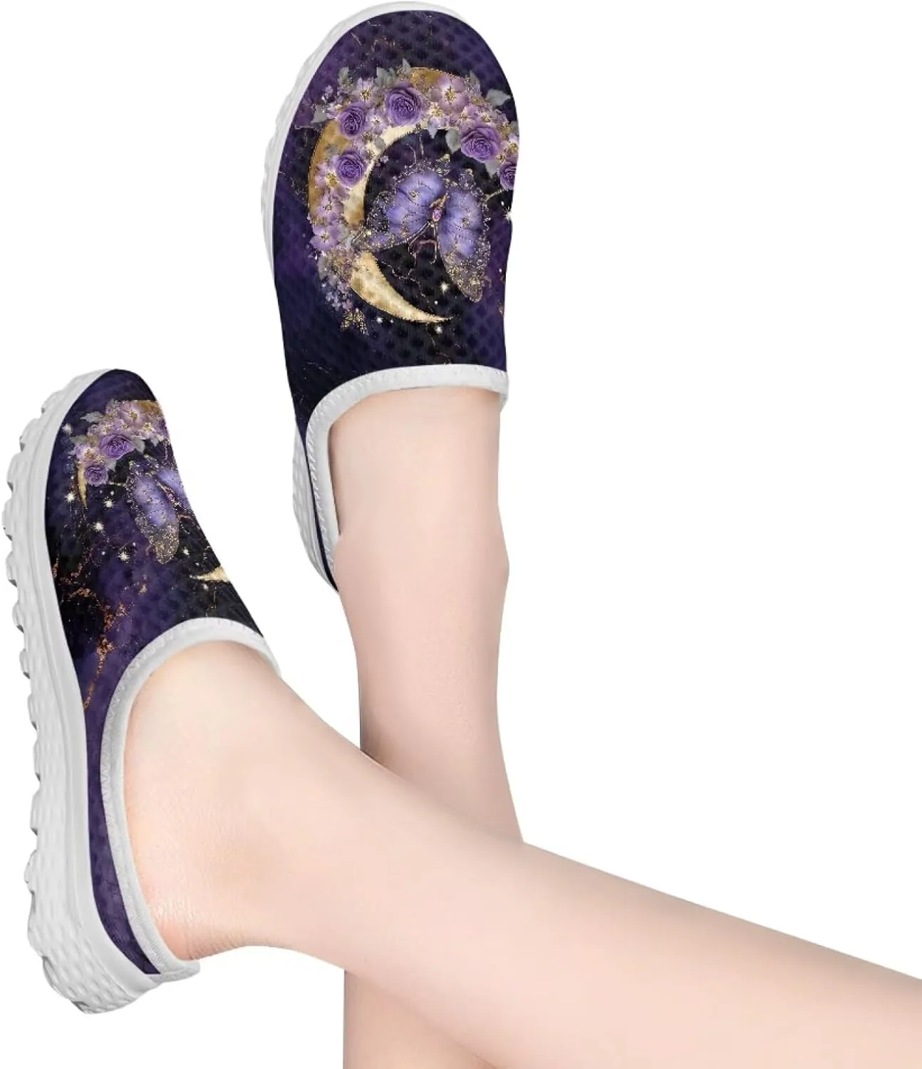 Binienty Women's Arch Support Round Toe Garden Clogs Slip On Breathable Mule Sneakers Wide Width Homen Slippers for Indoor Outdoor
