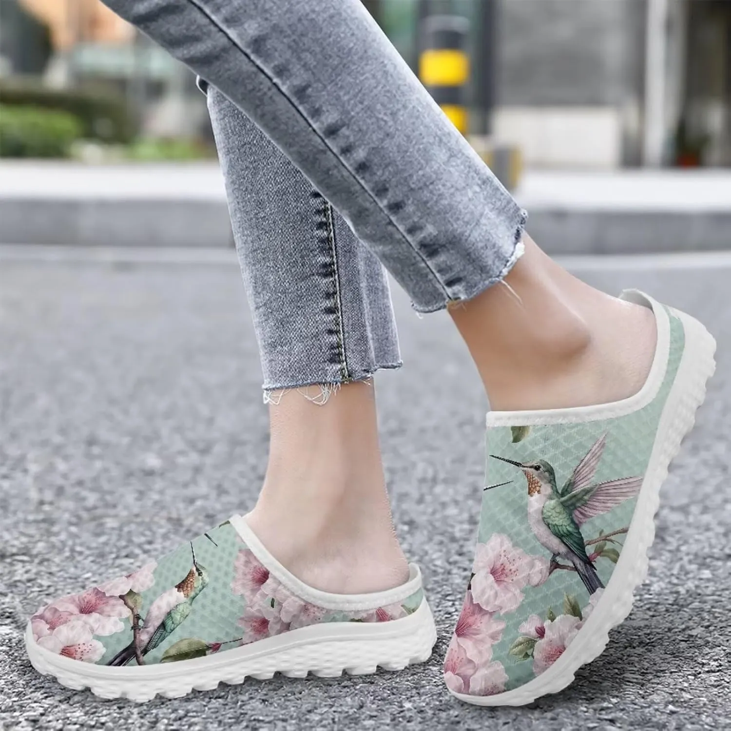 Binienty Womens Mule Shoes Slip on Mesh Garden Clogs Fashion Four Seasons Walking Shoe Outdoor Footwear