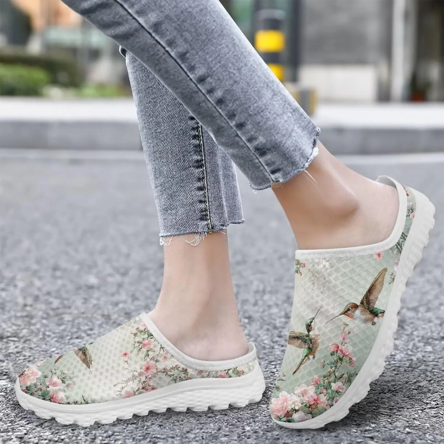 Binienty Womens Mule Shoes Slip on Mesh Garden Clogs Fashion Four Seasons Walking Shoe Outdoor Footwear