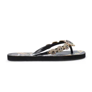 BLACK AND GOLD MYSTICAL SLIPPERS