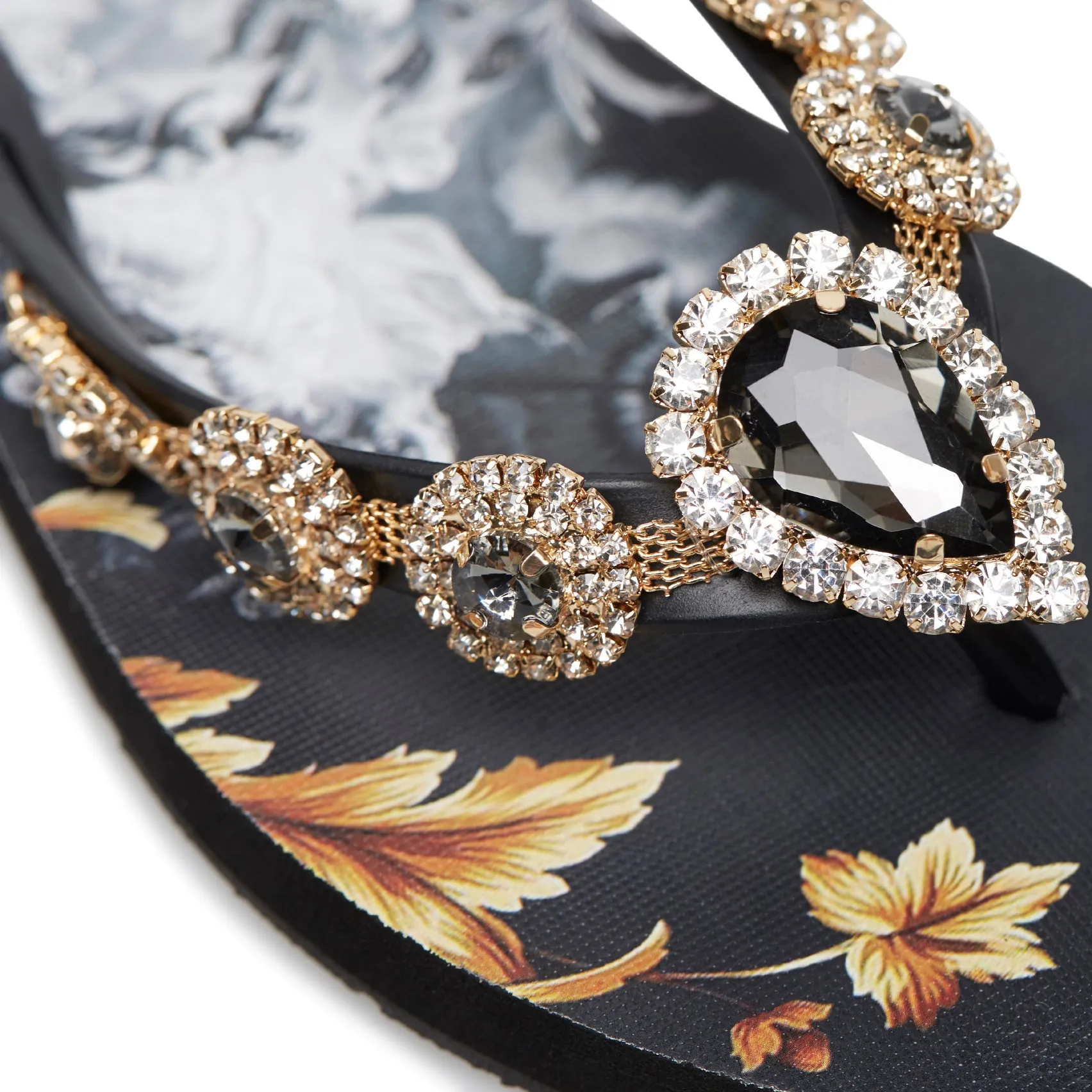 BLACK AND GOLD MYSTICAL SLIPPERS