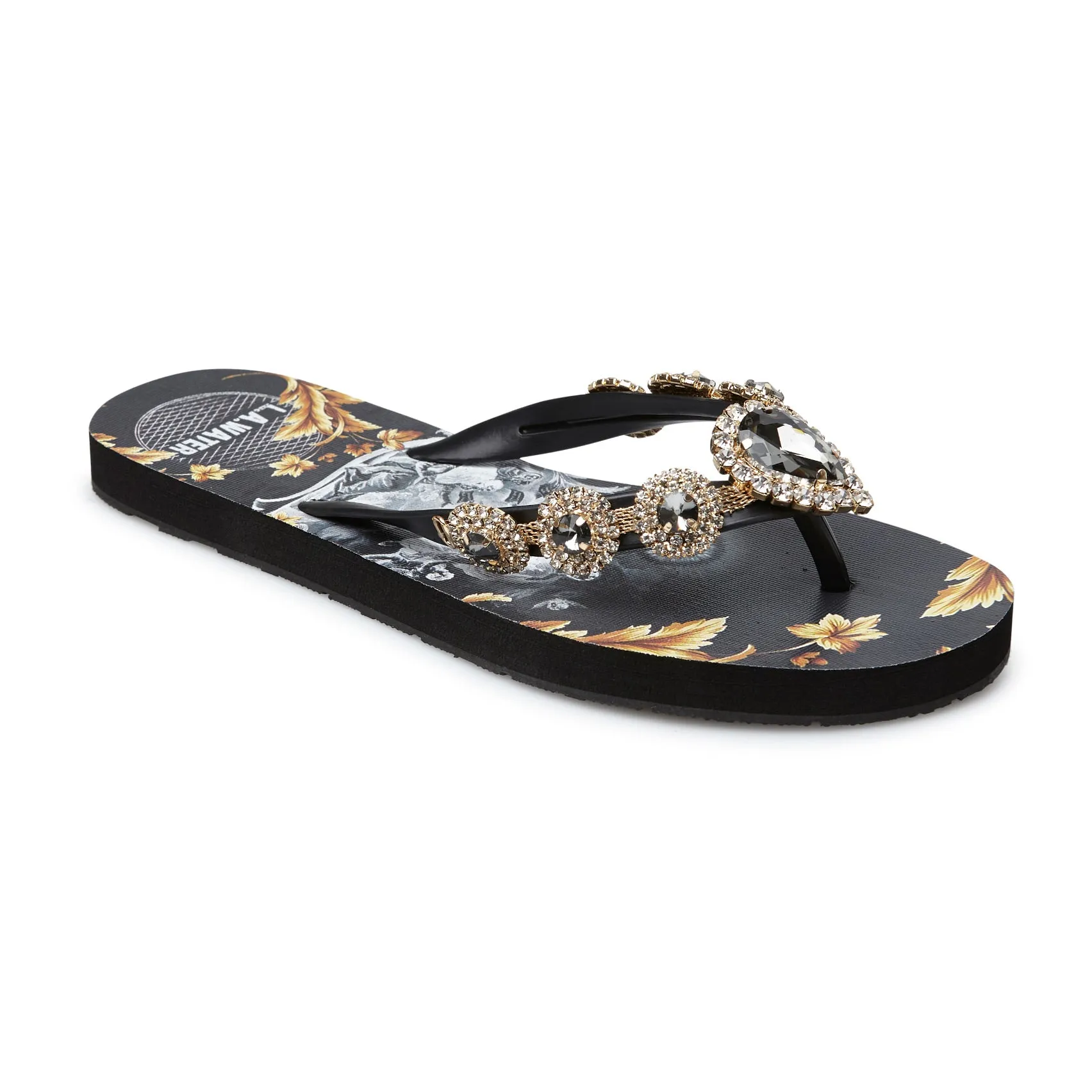 BLACK AND GOLD MYSTICAL SLIPPERS
