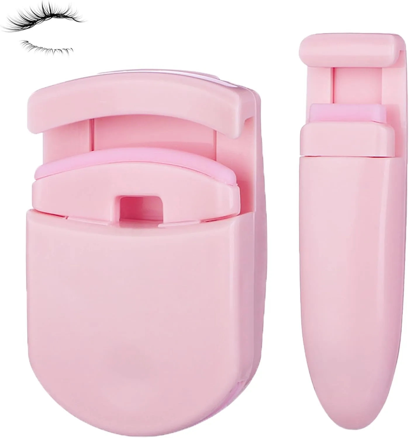 Blevora Eyelash Curler, Viral Blevora Nutrient Lash Curlers, Portable Travel Eyelash Curler, Wide Angle Long Lasting Partial Professional Mini Eye Eyelash, with Soft Lash Silicon Pads (Pink)