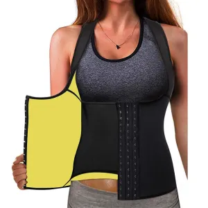 Body Slimming Shapewear Vest with Waist Trainer - Sweat Sport Shaper for Belly Sheath and Posture Support