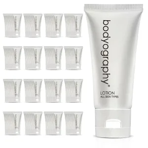 Bodyography blanc- Bulk Hand and Body Lotion | 300 Count | Vanilla White Tea, Mini Travel Size Toiletries (100% Recyclable Tube with Flip Top Cap) Hotel Amenities, for All Skin Types