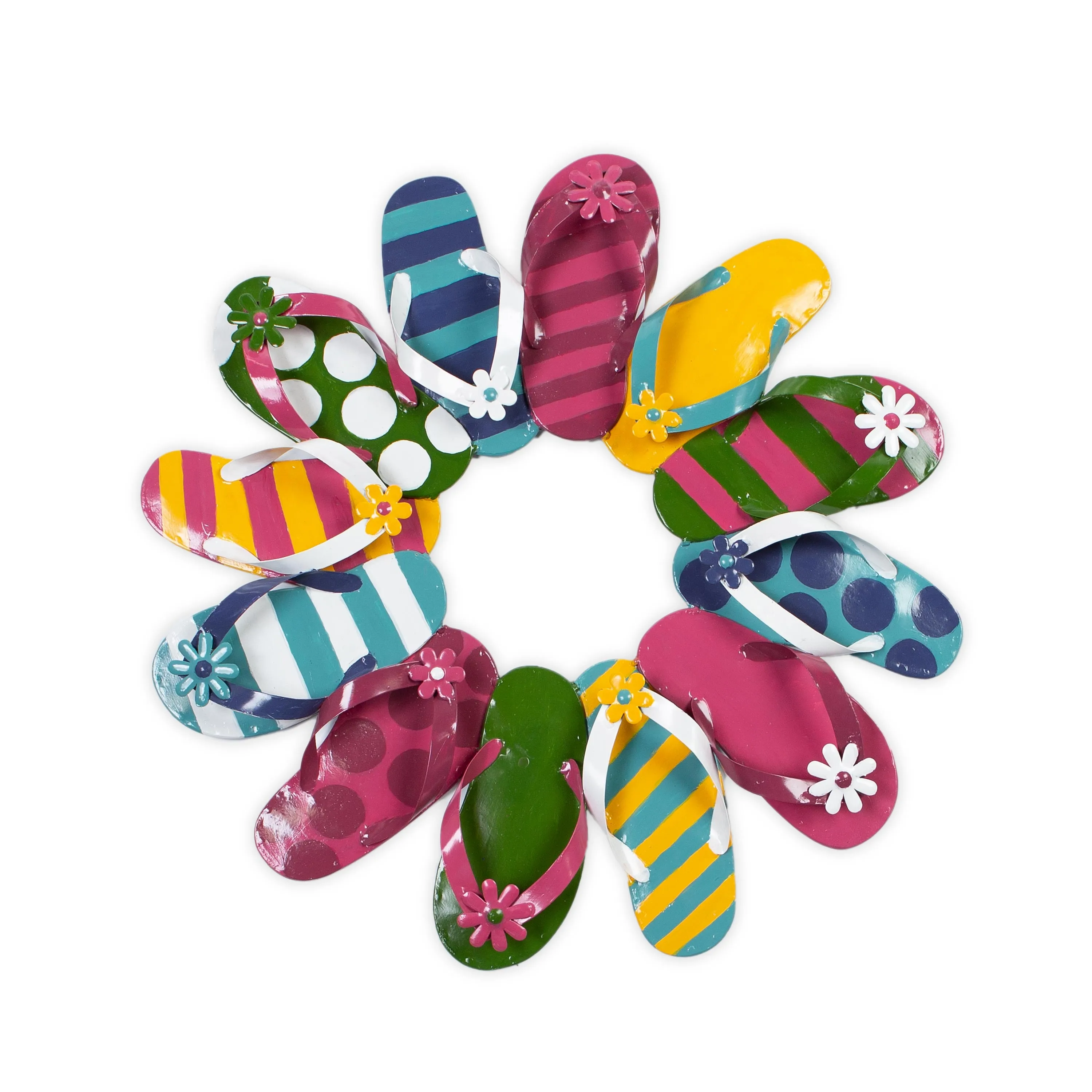Boho Style Summer Flip-Flop Metal Wreath