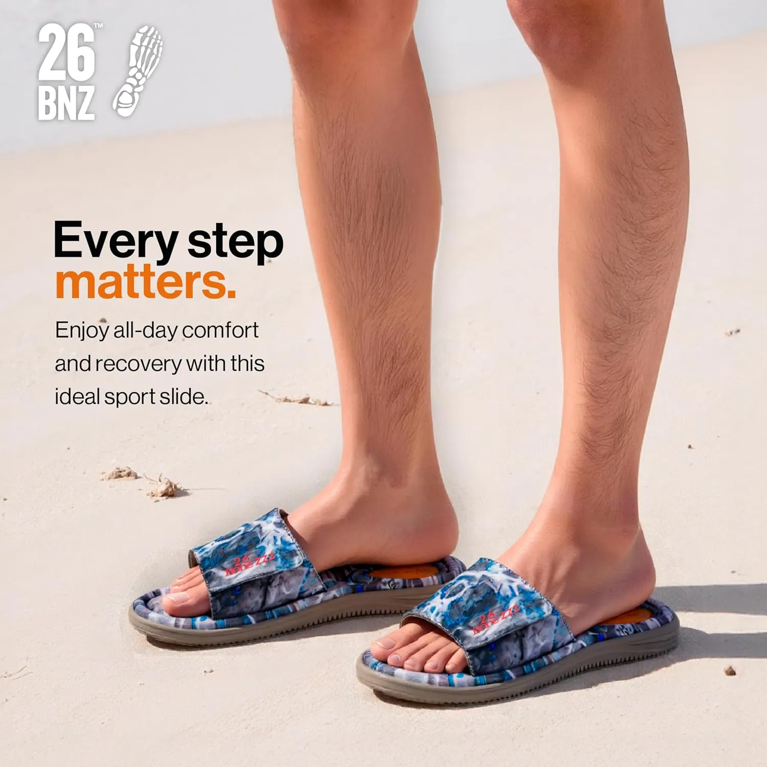 Bonezzz Glidezzz Memory Foam Slides – Recovery Sandals w/Heel Pad & EVA Traction