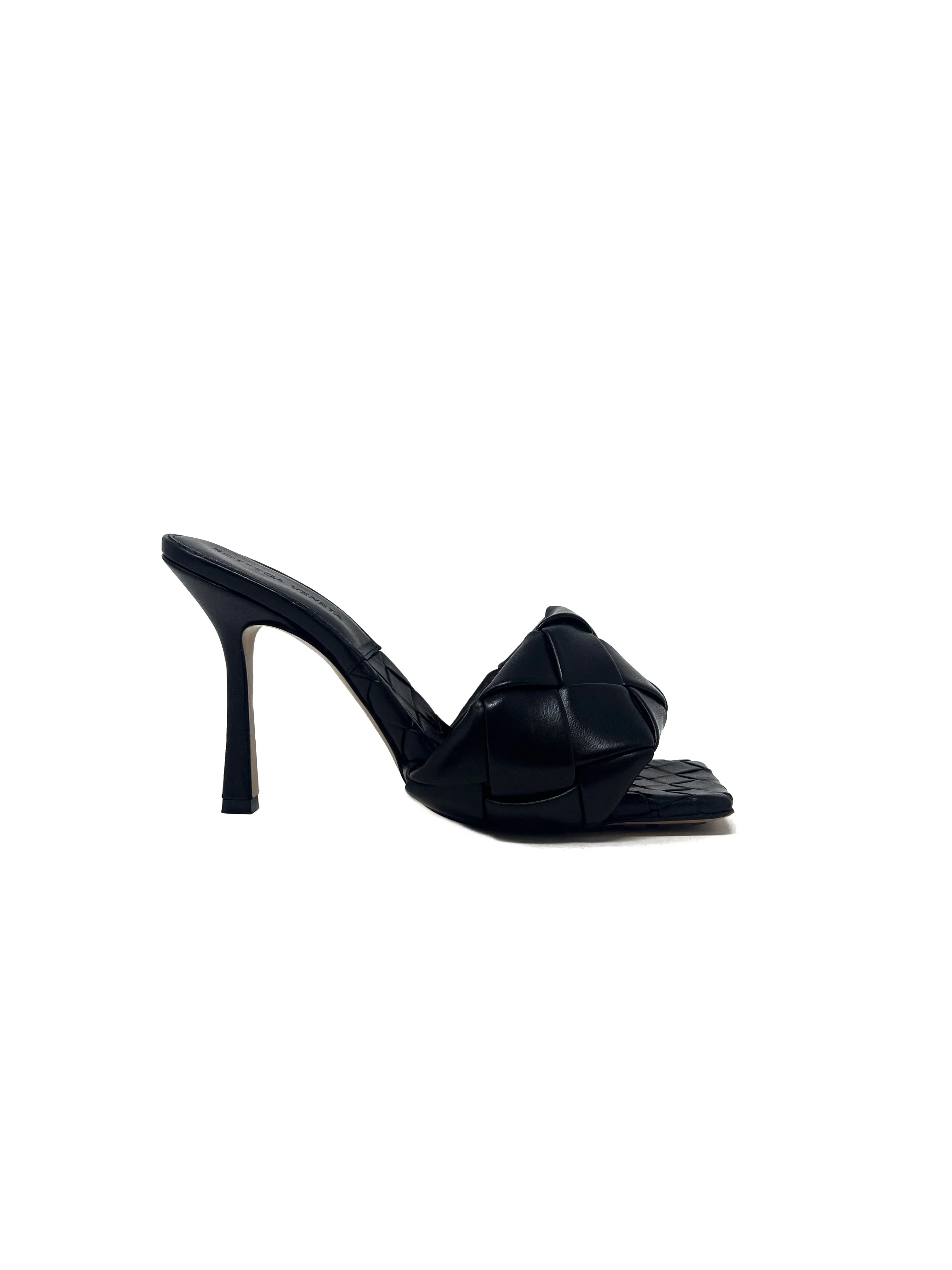Bottega Veneta W Shoe Size 38 'Lido' Intrecciato Woven Leather Heeled Mules