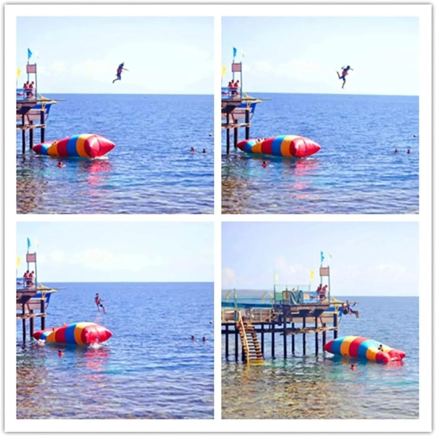 Bounce Swim Platform,Inflatable Water Trampoline, Water Jumping Mat, Inflatable Water Polo, Inflatable Water Polo Jump, Water Toys(1.5 * 5m)