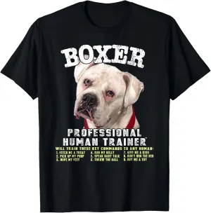 Boxer White Professional Human Trainer T-Shirt