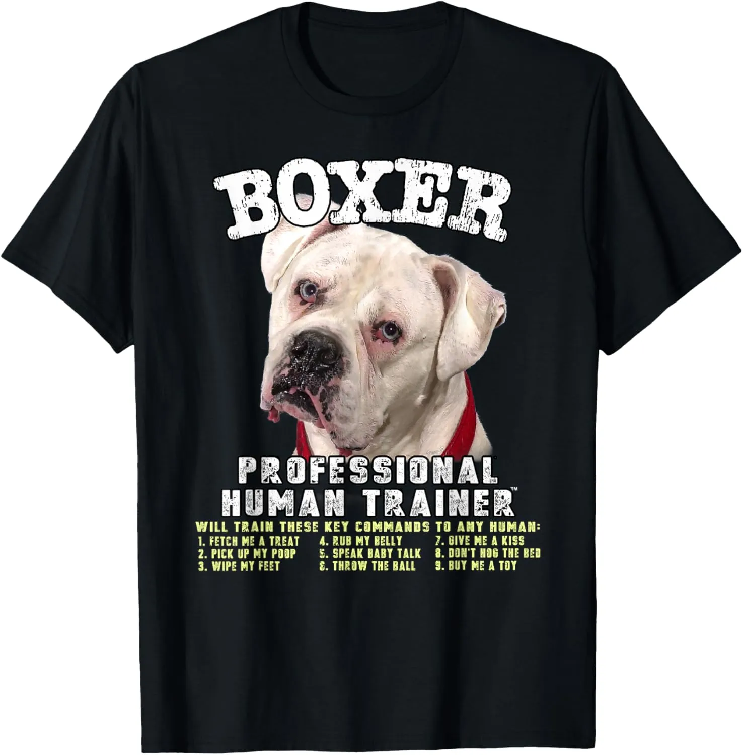 Boxer White Professional Human Trainer T-Shirt