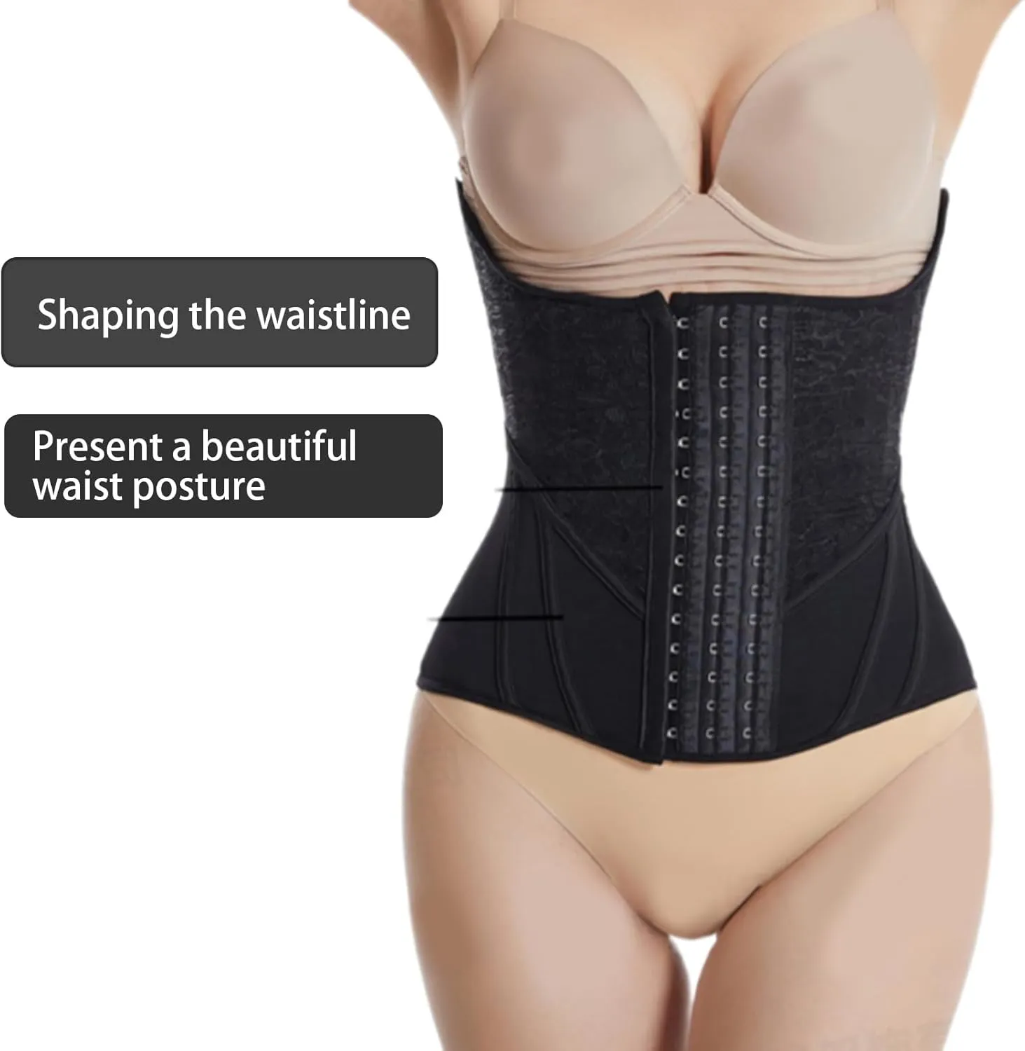 Breathable Spandex Waist Shaper Adjustable Waist Trainer Stylish Mesh Corset For Work And Postnatal Use