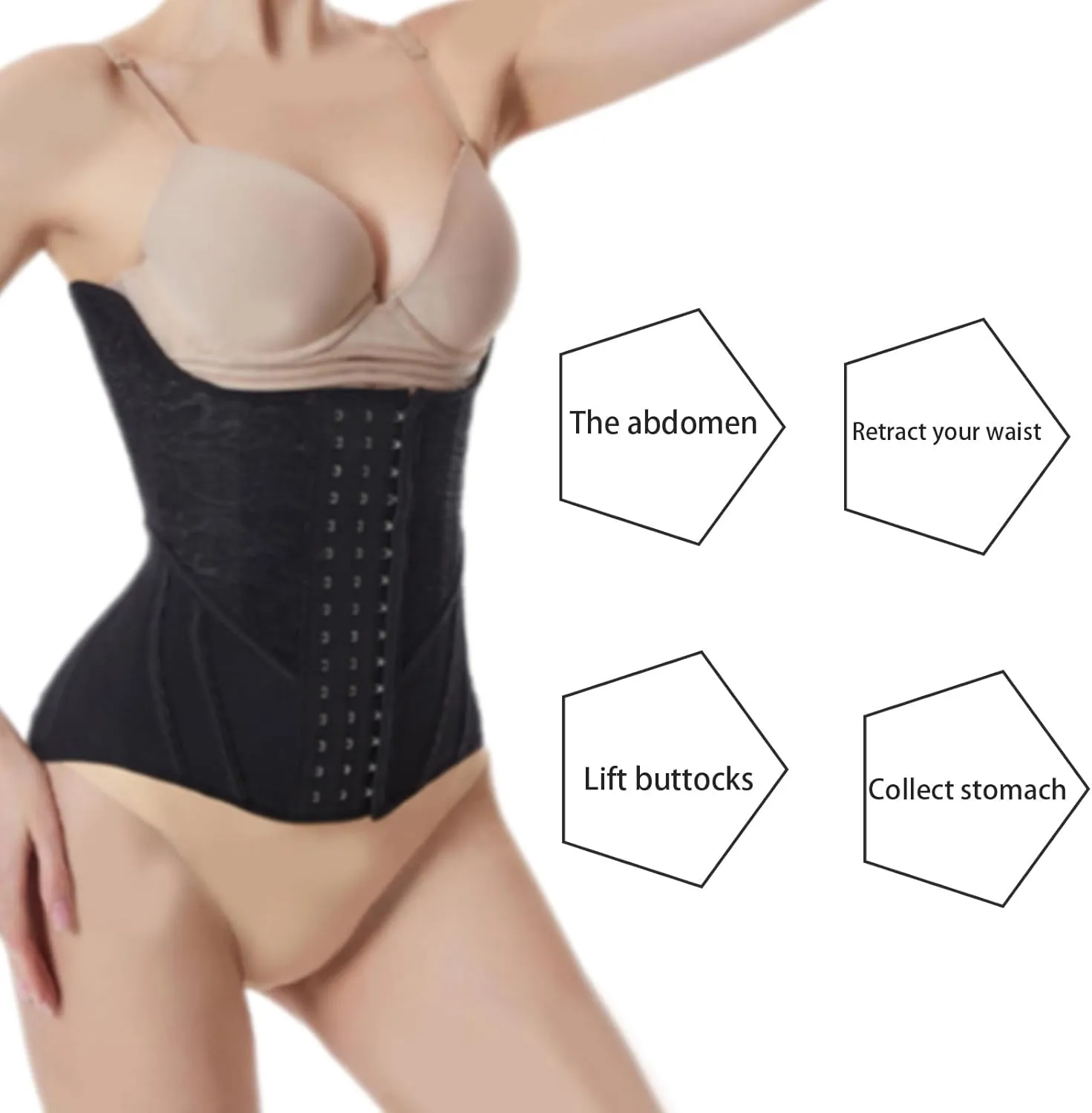 Breathable Spandex Waist Shaper Adjustable Waist Trainer Stylish Mesh Corset For Work And Postnatal Use