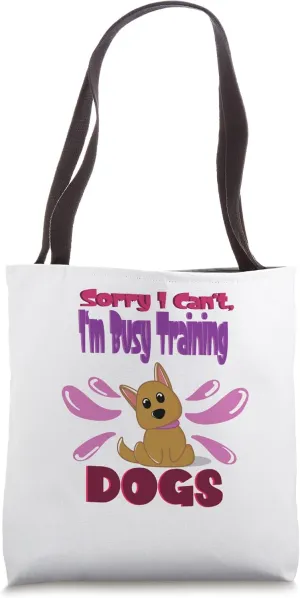 Busy Training Dogs Cute Puppy Pet Obedience School Tote Bag