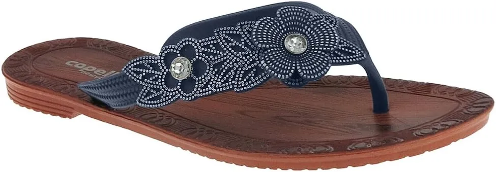 Capelli New York Flowers with Pearl Trim Ladies Flip Flop