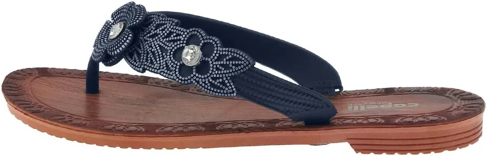 Capelli New York Flowers with Pearl Trim Ladies Flip Flop