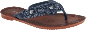 Capelli New York Flowers with Pearl Trim Ladies Flip Flop