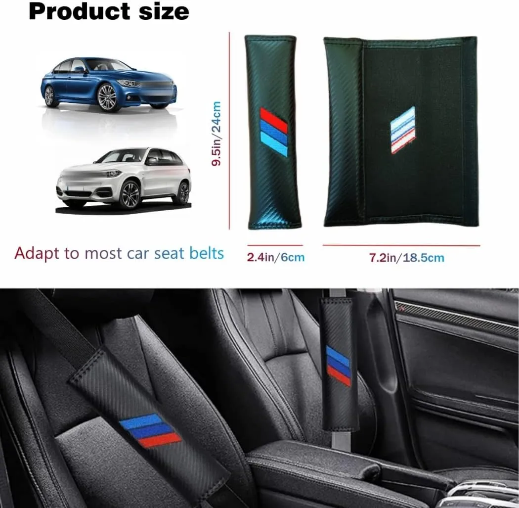 Car M 3 Color seat Belt Cover Carbon Fiber Texture car seat Belt pad Cover Soft and Comfortable Suitable for Any Car Model