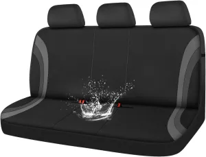 CAR PASS EVA Waterproof Back Seat Cover,Gray Bench Seat Cover, Rear Seat Cover Universal Fit for Cars Sedans SUVs Vans Truck 95% Automotive Interior Backseat Car Covers (Rear,Black and Gray)