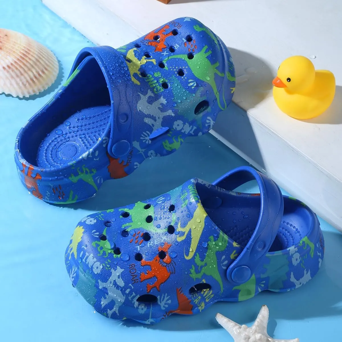 Casual Bright-Colored Clogs for Kid's, Toddlers, Girls, Breathable Lightweight Children's Garden Shoes for Beach Pool, Anti Slip Sandals Clogs, Water Shoes Summer Slides