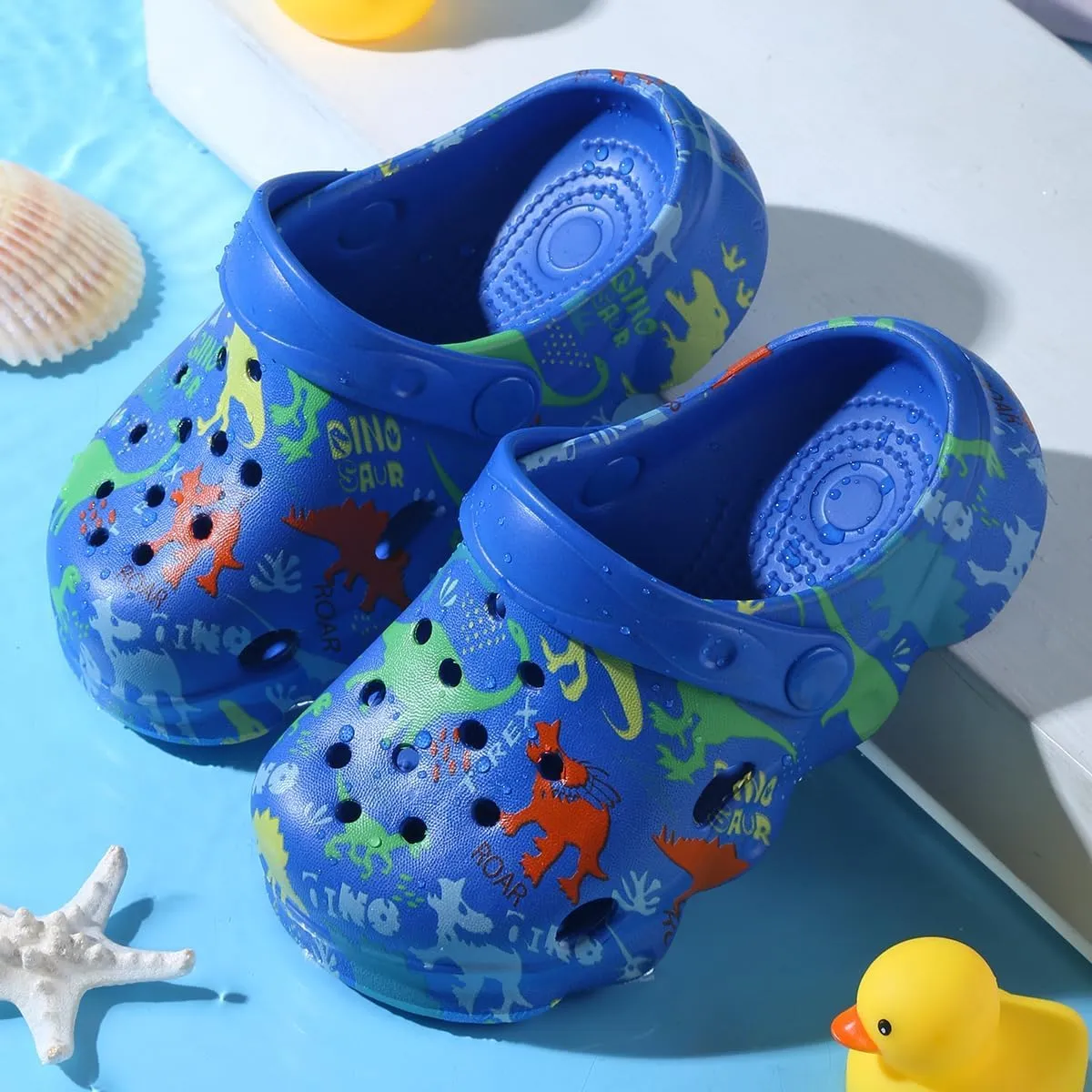 Casual Bright-Colored Clogs for Kid's, Toddlers, Girls, Breathable Lightweight Children's Garden Shoes for Beach Pool, Anti Slip Sandals Clogs, Water Shoes Summer Slides