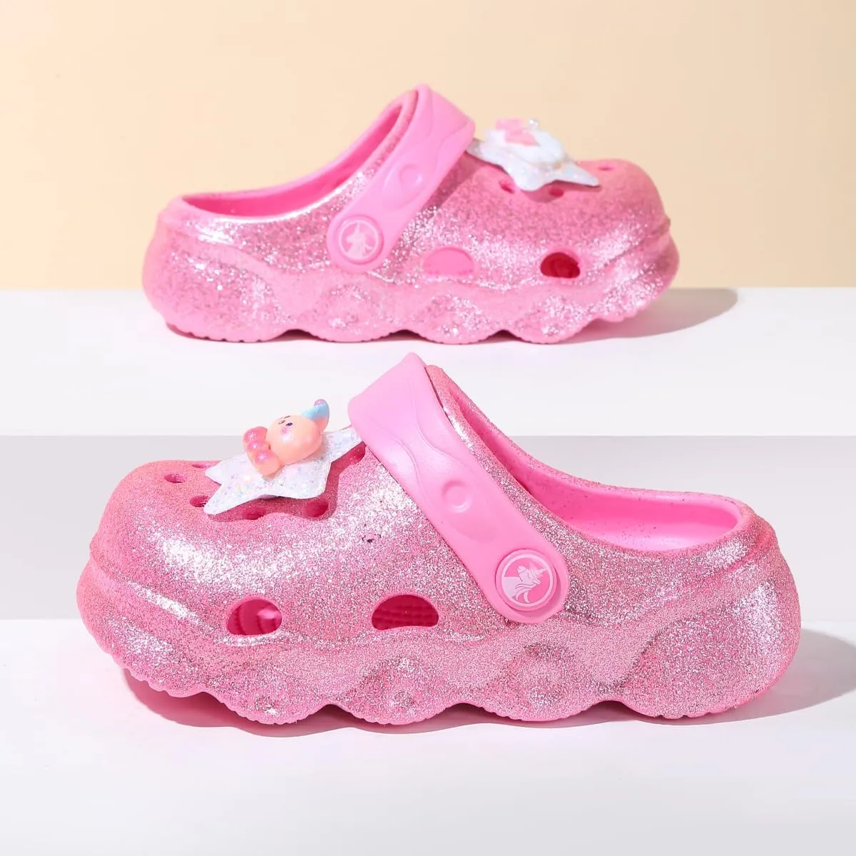Casual Bright-Colored Clogs for Kid's, Toddlers, Girls, Breathable Lightweight Children's Garden Shoes for Beach Pool, Anti Slip Sandals Clogs, Water Shoes Summer Slides