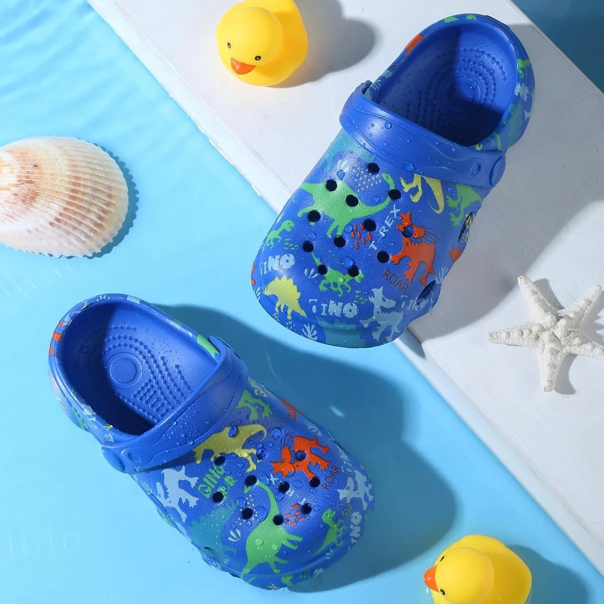 Casual Bright-Colored Clogs for Kid's, Toddlers, Girls, Breathable Lightweight Children's Garden Shoes for Beach Pool, Anti Slip Sandals Clogs, Water Shoes Summer Slides
