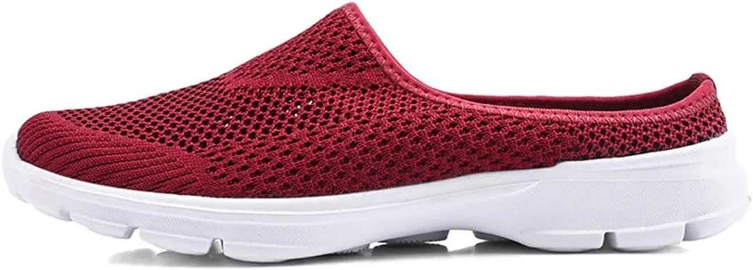 ChicWind Womens Breathable Mesh Walking Mules Sneakers Open Back Slip On Shoes
