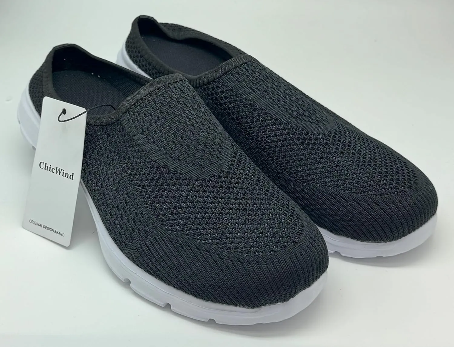 ChicWind Womens Breathable Mesh Walking Mules Sneakers Open Back Slip On Shoes