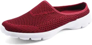 ChicWind Womens Breathable Mesh Walking Mules Sneakers Open Back Slip On Shoes