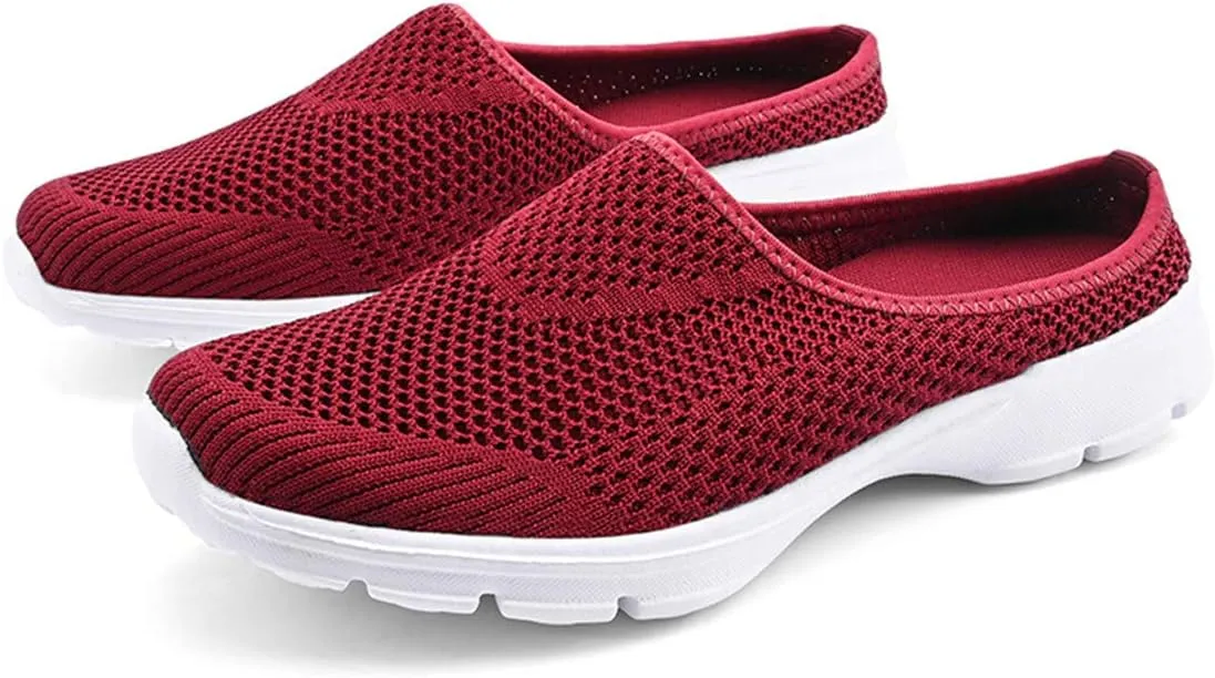 ChicWind Womens Breathable Mesh Walking Mules Sneakers Open Back Slip On Shoes