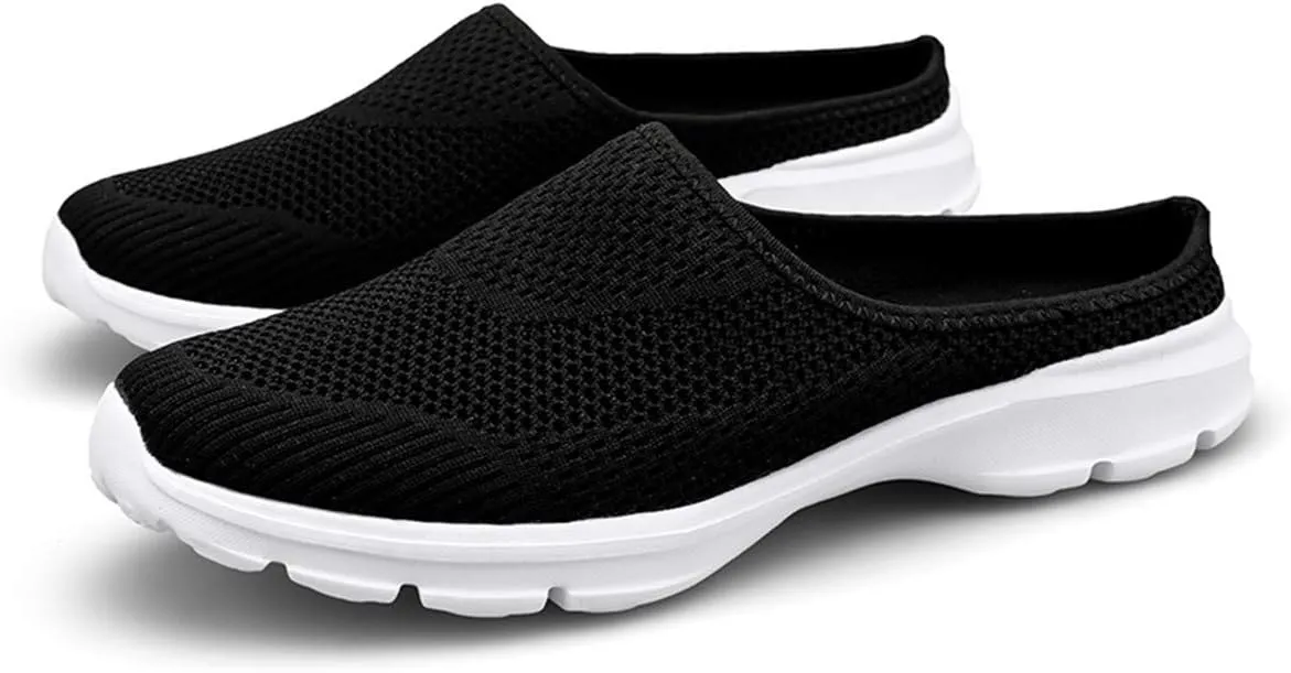 ChicWind Womens Breathable Mesh Walking Mules Sneakers Open Back Slip On Shoes